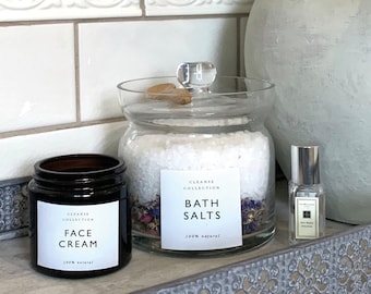 BATHROOM + KITCHEN Storage Labels | Hand Wash Labels Waterproof | Kitchen Storage Labels | Shampoo | Dish Soap | Sanitiser | Bathroom FEC01