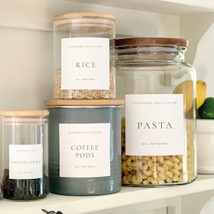 PANTRY Labels Pantry Storage and Jar Labels Cupboard Labels Waterproof Kitchen Storage Labels Cupboard Labels Jar Label FEP02 image 1