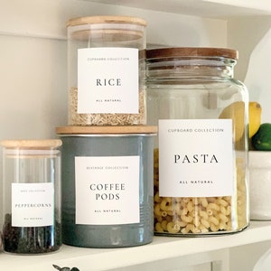 PANTRY Etiketten | Pantry Storage und Jar Labels | Schranketiketten | Wasserdichte | Küchenaufbewahrungsetiketten | Schranketiketten | Jar Label | FEP02