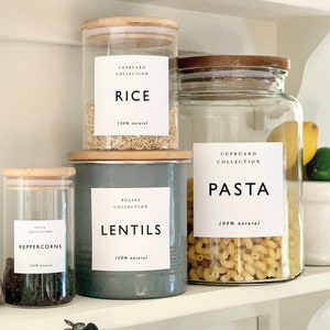 KITCHEN PANTRY Storage and Jar Labels | Food Labels | Drink | Waterproof | Kitchen Storage Labels | Cupboard Labels | Herbs | Spices | FEP01