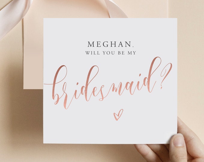 Gold Script Bridesmaid Card to My Bridesmaid Card Maid of | Etsy