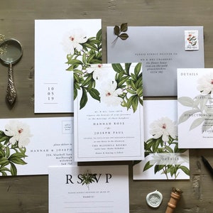 PENELOPE | Botanical Foilage Wedding Invitation, Wedding Invites, Wedding Invite, Botanical Wedding Invitation, Vintage Wedding Invitation