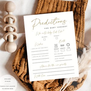 Babyshower VOORSPELLING Kaartspelkaarten Leuk en persoonlijk aandenken voor gasten. Genderonthulling, babyshowerfeestjes, babyhagelfeestje