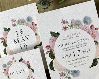 HANNAH No.3 | Vintage Floral Wedding Invitations, Wedding Invites, Wedding Invite, Floral Wedding Invitation, Botanical Wedding  Invitation