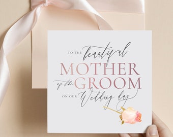 To The Mother of the Groom Wedding Card | Parents of the Bride Thank You Wedding Card | Bridal Party Card | Mother Wedding Card | FE02