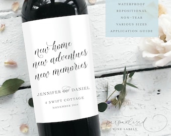 New Home, New Adventures, New Memories Wine Label | Home Gift | Champagne Label | First Home | New Home