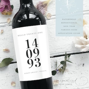 Personalised HAPPY BIRTHDAY Wine Label | Birthday Wine Label | Milestone Birthday Wine Label | Milestone | 21st, 30th, 40, 50th Wine Label