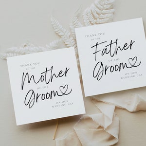 à la carte de mariage de la mère du marié | Les parents de la jeune mariée remercient la carte de mariage | Carte de fête nuptiale | Carte de mariage mère | Merci