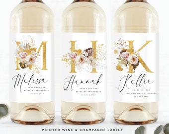 Etiqueta de vino de propuesta BRIDESMAID / ¿Serás mi / Etiquetas de vino personalizadas / Etiquetas de vino de dama de honor personalizadas / Regalo de vino / Regalo de dama de honor