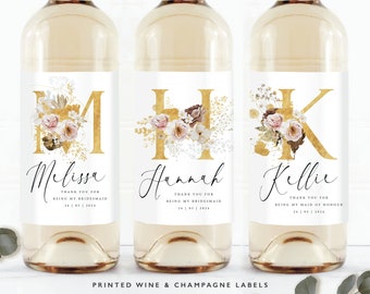 BRIDESMAID Proposal Wine Label | Will You Be My | Custom Wine Labels |Personalised Bridesmaid Wine Labels | Wine Gift | Maid of Honour Gift