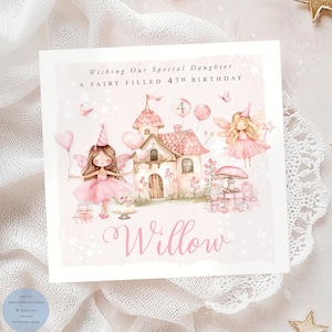 Feenprinzessin Geburtstagskarte | Zauberhafte Geburtstagskarte für Mädchen | Alter 1-13 | Personalisierte Feenprinzessin Karte | Maßanfertigung | Märchen