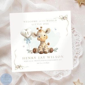 Carte personnalisée de BIENVENUE dans le MONDE pour nouveau-né | Carte de félicitations |  Carte postale personnalisée pour bébé | Nouveau bébé garçon, nouveau-né, nouveau bébé fille