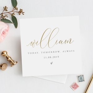 Cartão de casamento PERSONALIZADO do roteiro de Washington 'Hoje eu me caso com meu melhor amigo' para minha noiva ou noivo | Cartão de casamento | efeito do ouro cartão comemorativo | FE01