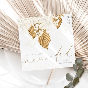 Boho inspiriert für meine Mum und Dad Hochzeitskarte |Eltern Dankeschön-Karte | Schwiegereltern Dankeschön-Karte | Mann und Papa | Braut Party Karte