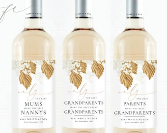PERSONALISED PREGNANCY Announcement Wine Labels,Baby Announcement Label,Best Parents Make Best Grandparents, Baby Reveal, Baby on the Way