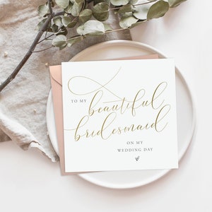 Washington Script Brautjungfer Karte | Zu meiner Brautjungfernkarte | Trauzeugin Karte | Rose Hochzeitskarte | Hochzeitskarte | Brautpartykarte | FE01