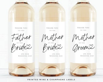 Mother of the Bride Wine Label | Father of the Bride | Parents of Groom | Bridal Party Gift | In Law Gift | Thank You Wine Label | In Law