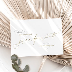 An meine Großeltern Hochzeitskarte| Dankeskarte| Großeltern Hochzeitskarte| A6 Karte| Gold Hochzeitskarte| Familien-Hochzeitskarte, DankeSCHÖN FE603