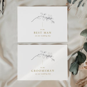 To My Best Man Thank You Card / Mock Gold Card / Usher / Groomsman / Best Man Wedding Card / Bridal Party Card / Bridal Party Card / FE602
