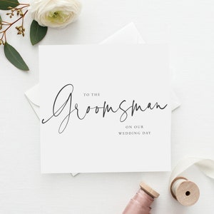 Script moderno per la carta di nozze Groomsman / Groomsman grazie carta di nozze / carta festa nuziale / Groomsman carta di nozze / FE31