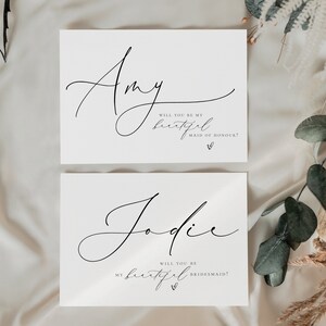Will You Be My Bridesmaid Karte | Typografie Karte | Brautjungfern Geschenk | Brautjungfern Andenken | Brautjungfern Box | Personalisierte Brautjungfernkarte