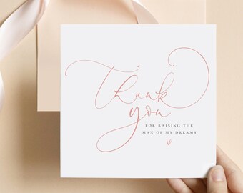 Merci d’avoir élevé l’homme de mes rêves | Carte de mariage Mock Rose | Carte de belle-mère | | de la carte de relevé Merci Carte de mariage | FE37