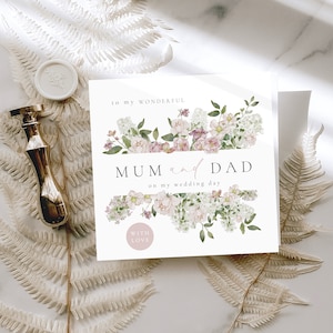 Carte de mariage florale pour maman et papa | Les parents vous remercient carte de mariage | Carte de remerciement des beaux-parents | Carte de remerciement | Pour le mariage de mon père et de ma mère