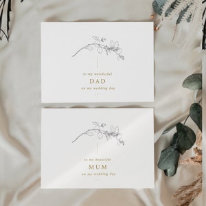 1 x moeder trouwkaart | 1 x Dad Card Foilage A6 Card | Ouders Trouwkaart | Bruiloft Aandenken | Familie Trouwkaart | Papa Card | Fe602