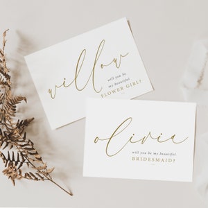 PERSONALISED WORD JIJ mijn Bruidsmeisje? | Maid of Honour Card | Bruidsmeisje Voorstel Kaart | Bedankkaart | Word je kaart | Goud FE603