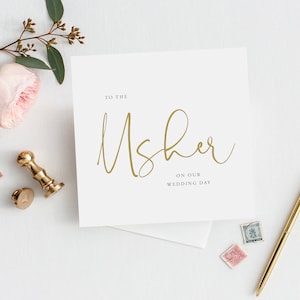 Modern Script To The Usher Wedding Card / Best Man Thank You Wedding Card / Bridal Party Card / Best Man Wedding Card / FE31