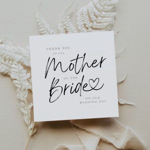 à la carte de mariage de la mère de la mariée | Les parents de la jeune mariée remercient la carte de mariage | Carte de fête nuptiale | Carte de mariage mère | Merci