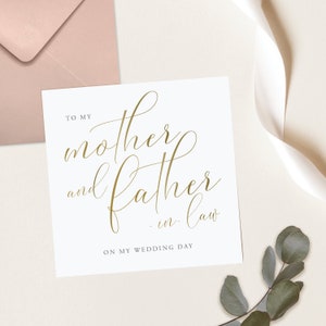 Washington Script To My Mother and Beau-Father Wedding Card | Les beaux-parents remercient la carte de mariage | Carte de remerciement des beaux-parents | FE01
