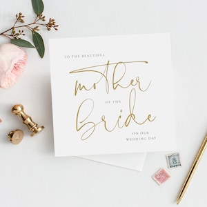 Carta di nozze in grassetto per la madre della sposa / Carta di nozze dei genitori della sposa / Carta per la festa nuziale / Carta di nozze della madre / FE31