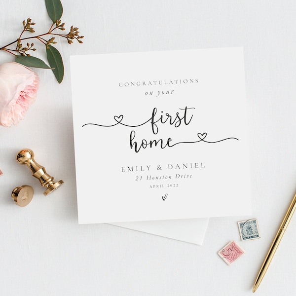 Personalised Congratulations on your First Home Card | Congratulations |First Home|New  home | Home Card | Moving Card | House Warming Card