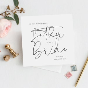 Roteiro ousado para o cartão de casamento do pai da noiva | Pacote disponível em cartões para sogros | Cartão de casamento do pai | Cartão de casamento do sogro | FE31