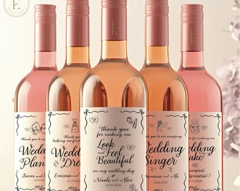 Personalised Wedding Vendor Thank You Wine Label,Custom Champagne Bottle Sticker, Whimsical, Capturing, Flowers, Cake, Stylist,Supplier Gift