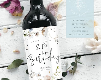 Personalised HAPPY BIRTHDAY Wine Label | Birthday Wine Label | Wine Label | Celebration Wine Label | Milestone | 21st Bottle Label | FEWL22