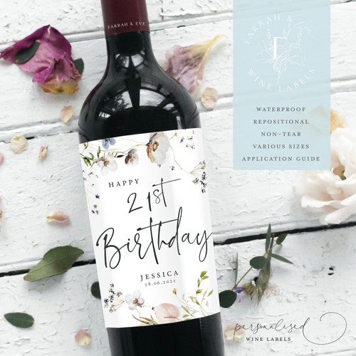 Personalised HAPPY BIRTHDAY Wine Label Birthday Wine Label - Etsy