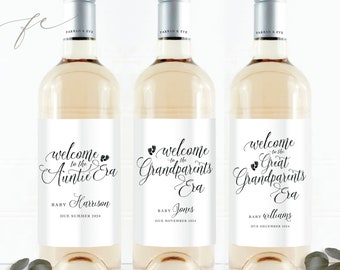 4 Etiquetas De Vino Para Revelación De Embarazo, Combina Bien Con Calcomanias Para Botellas De Vino De Convertirse En Una Tia Regalo Para Tia Y