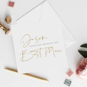 Personalised Modern Script To The Best Man Wedding Card | Groomsman Thank You Wedding Card | Bridal Party Card | Best Man Wedding Card |FE31