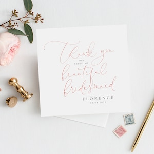PERSONALIZADO Pretty Script Maid of Honour Card / Bridesmaid Card / Thank You Card / Bridesmaid Card / Will You Be Card / Invitación / FE37
