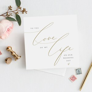 To The Love of my Life Romantische trouwkaart | Mock Gold Husband Trouwkaart | Wife Card Romantische Bruidskaart | Romantische Bruidegom Kaart | Fe02