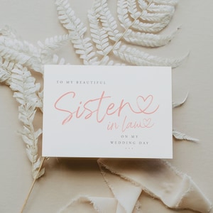An meine Schwiegerschwester an meinem Hochzeitstag | Dankeskarte | Herzen | Schwiegerschwester Hochzeitskarte | Brautparty Karte | Hochzeitskarte an meine Schwester