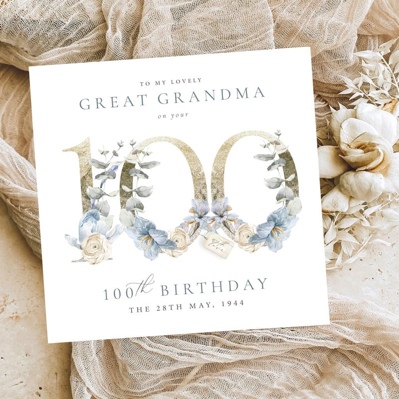 100th Birthday Card - Etsy UK