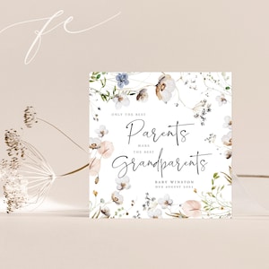 Annuncio di GRAVIDANZA, biglietto di auguri per l'annuncio di un bambino / I migliori genitori sono i migliori nonni / Biglietto di attesa / Biglietto per il bambino / FE39