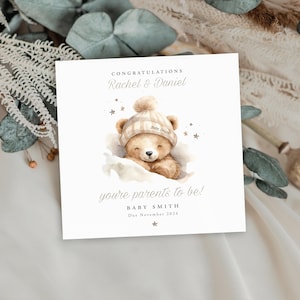 PARENTS TO BE Babyparty-Glückwunschkarte, Babymitteilung, Babyparty-Geschenkkarte, Schwangerschaftskarte, Erinnerungskarte, Großeltern, Tante
