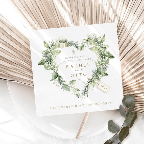 PERSONALISED Newlyweds Bride and Groom Wedding Card  Foliage image 2