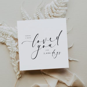 Hoy, te he amado por tarjeta / Personalizado / Tarjeta de novio / Tarjeta de novia / Tarjeta de boda romántica / Tarjeta de boda de fecha romántica / Tarjeta de novia