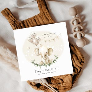 BABY NEWS Glückwunschkarte, 2, individuell angefertigt |  Personalisiert, Baby-Nachrichten-Karte | Baby auf dem Weg Karte | Eltern werden Karte | Baby Karte,Beige