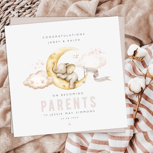Tarjeta de felicitaciones para nuevos padres, nueva tía, tarjeta para tío / Tarjeta de felicitaciones para abuelos / Convertirse en abuelos, tía, tío, luna